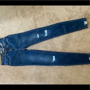 Dark blue girls stretchy jeans